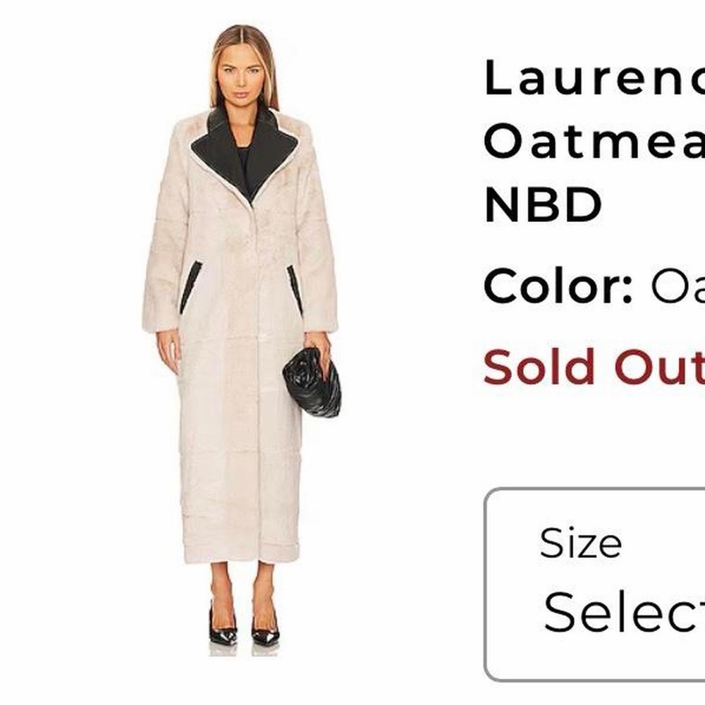 NBD Oatmeal Coat with Black Details